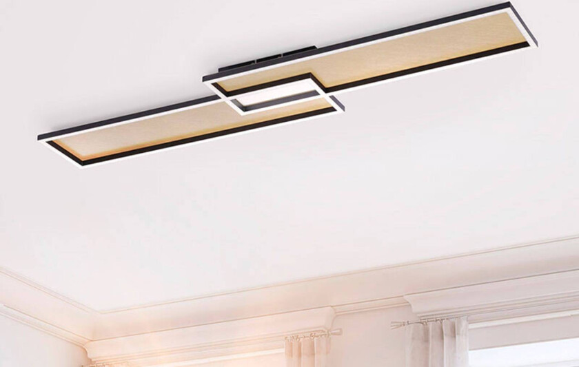 LED-taklampe Amara, to rektangler, svart