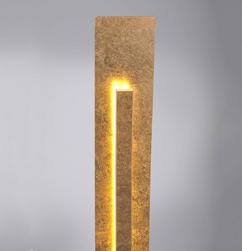 Nevis - moderne LED-stålampe i bladgulloptikk