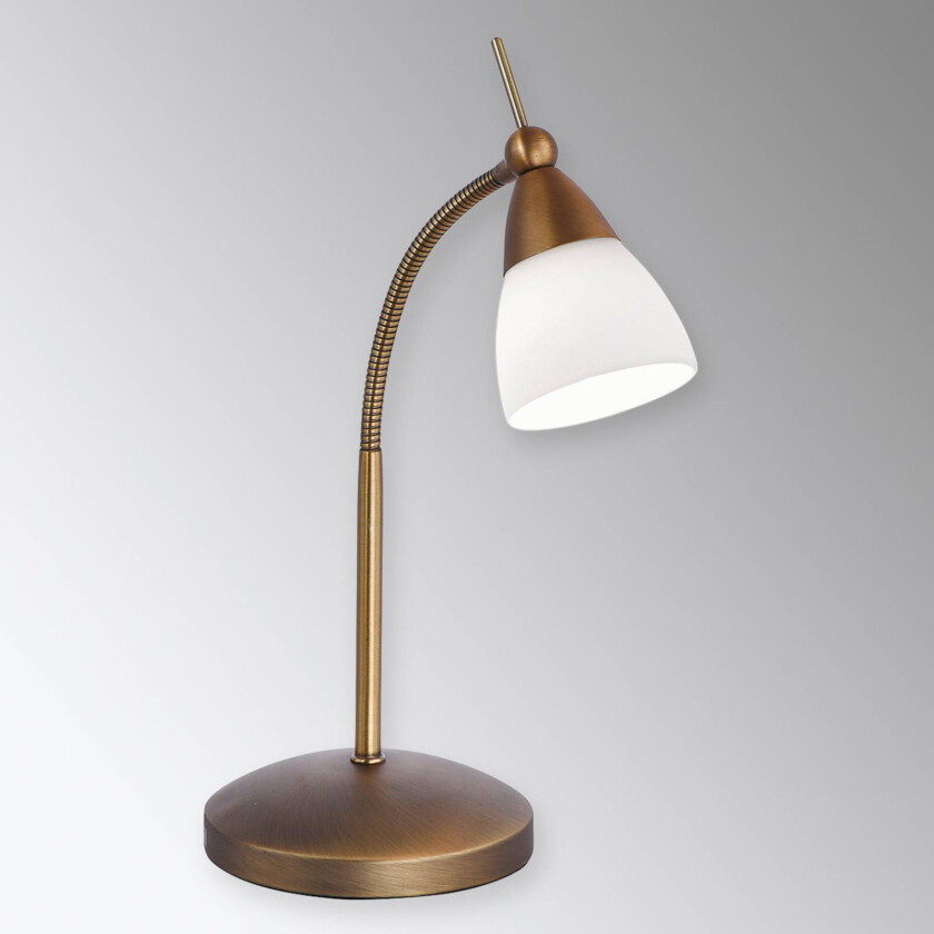 Klassisk LED-bordlampe Pino, antikktmessing