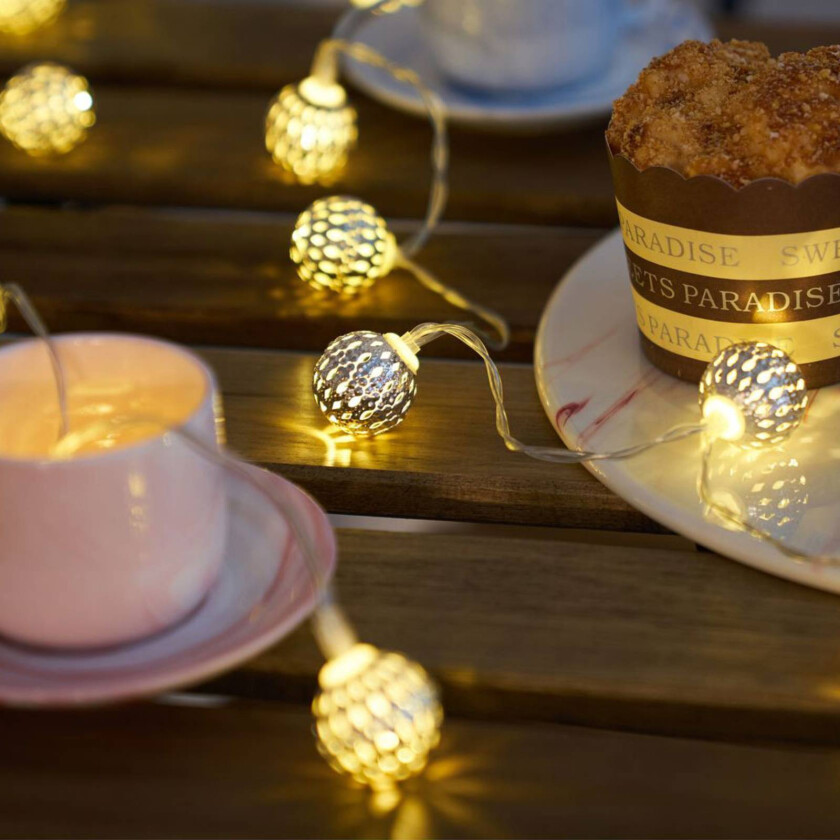 Sunshine Glamour solcellelyslenke, sølv