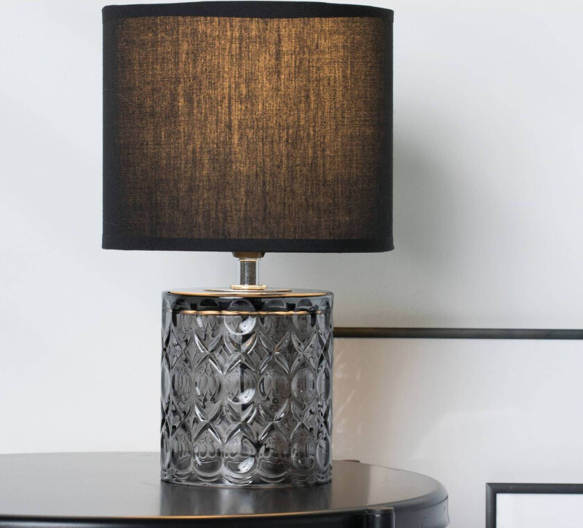 Crystal Glow bordlampe med glassfot