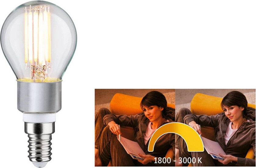 LED-dråpepære E14 5 W dim-to-warm