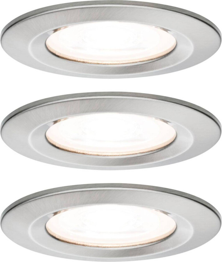 3p LED-spot Nova rund, IP44, dimbar, jern