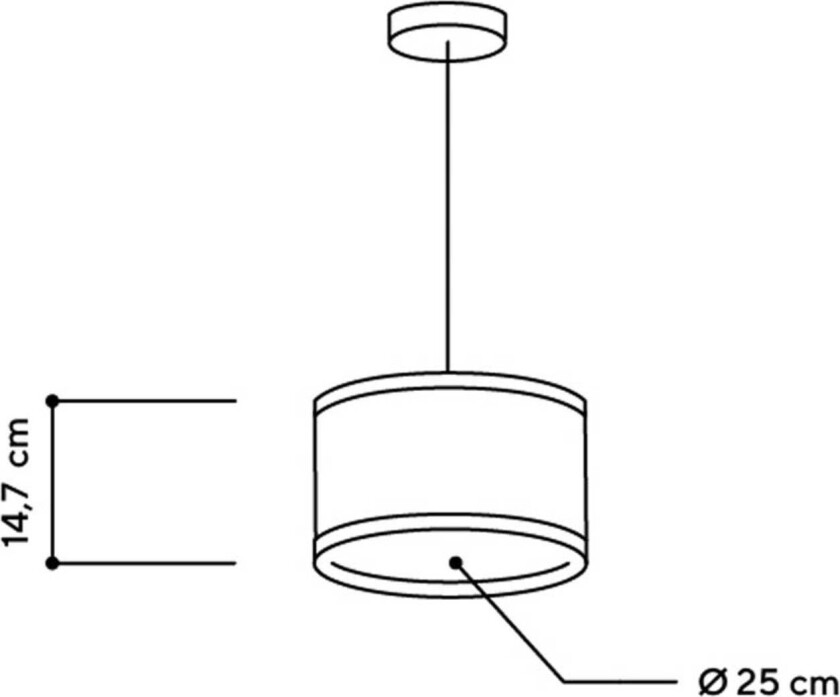 ALMUT 2610 hengelampe Ø 25cm, ekte høy