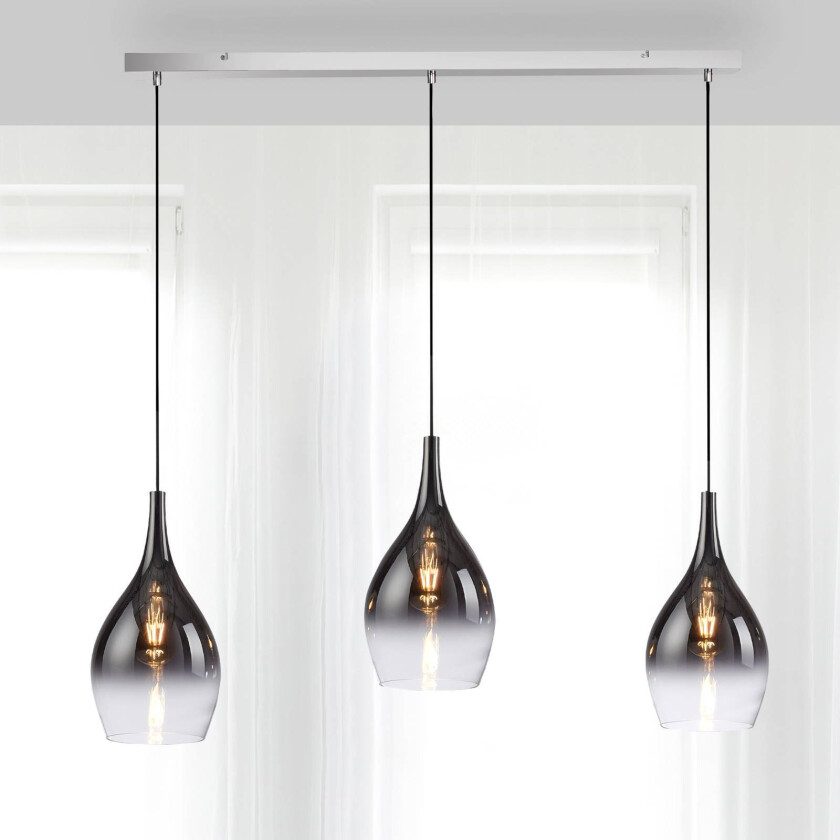 Hengelampe Pilua, tre lyskilder, baldakin kantet