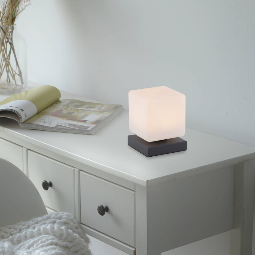 LED-bordlampe Dadoa, dimbar, antrasitt