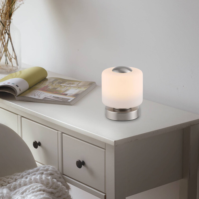 LED-bordlampe Bota, dimbar, stål