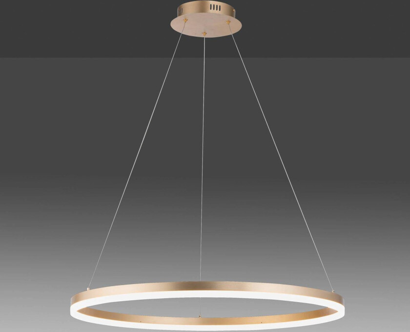 LED-hengelampe Titus, rund, Ø 80cm, matt messing