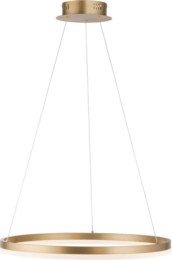 LED-hengelampe Titus, rund, Ø 60cm, matt messing