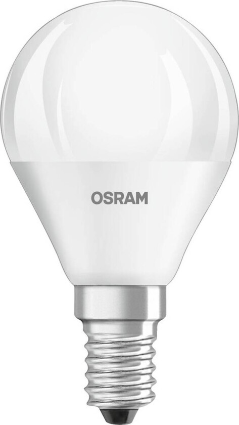 OSRAM LED-dråpe E14 4,9W Base P40 840 matt 3er