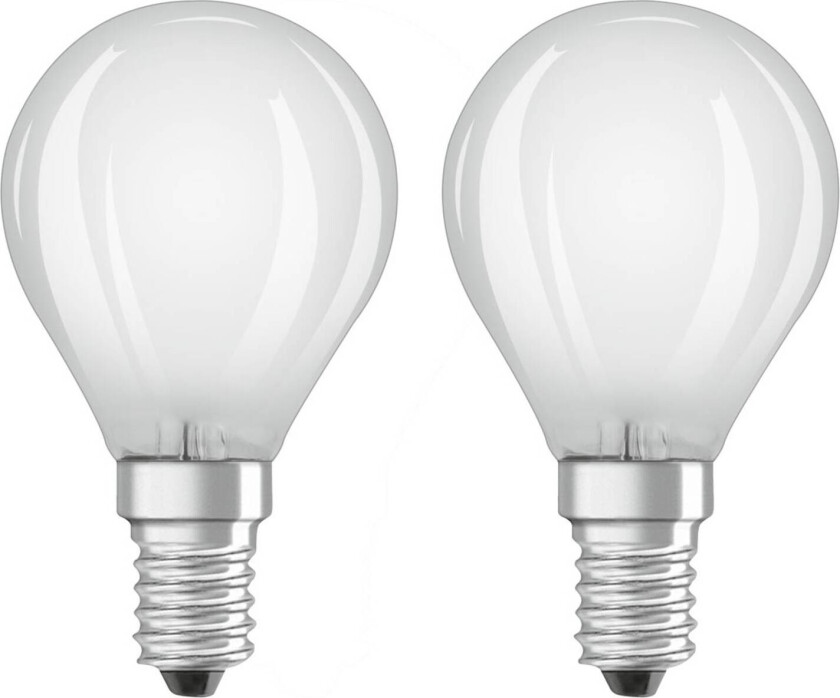 OSRAM LED-dråpepære E14 4 W varmhvit 2-pakk