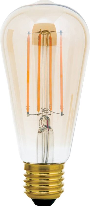 Rustikk LED-pære E27 ST64 6 W rav 2 200 K dimbar