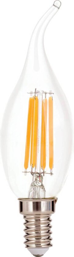 LED-mignon E14 4,5W filament 827 flammeform klar