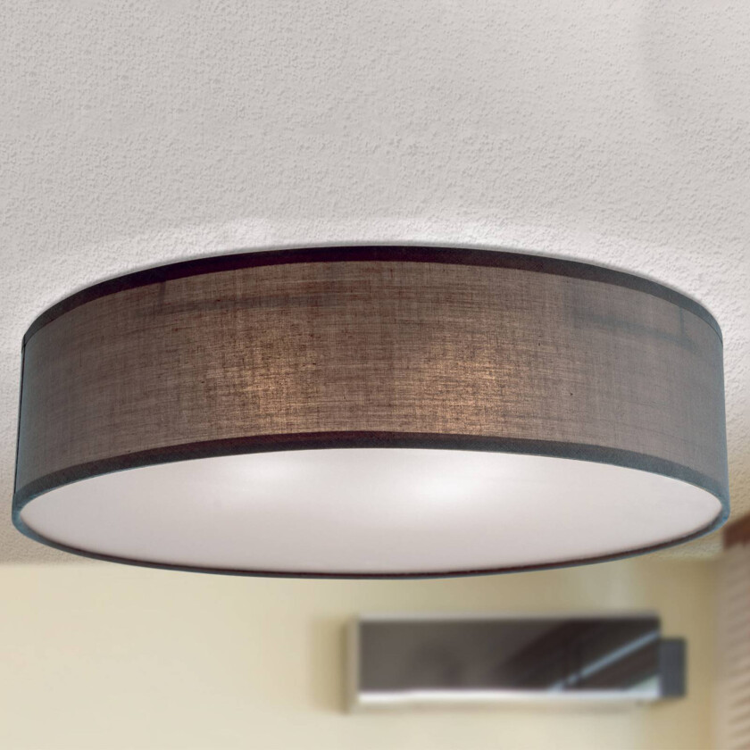 Seda tekstil-taklampe, brun