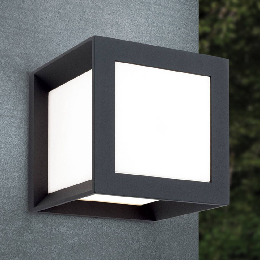 Henry utendørs vegglampe, 16x16x16cm antrasitt