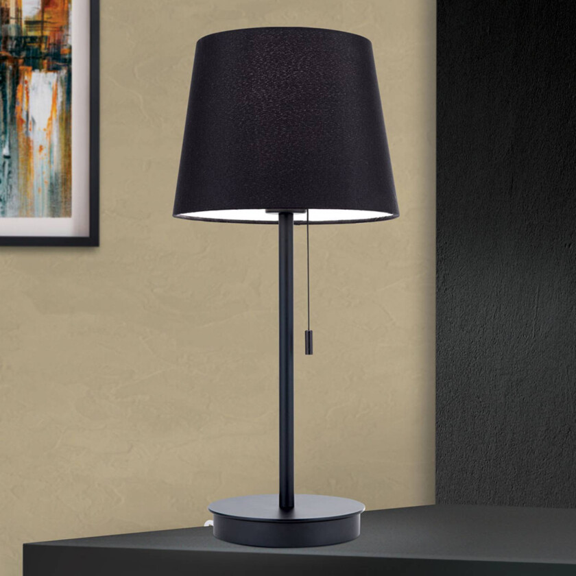 Ludwig bordlampe med USB-port svart