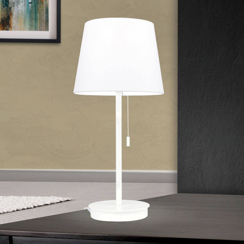 Ludwig bordlampe med USB-port hvit