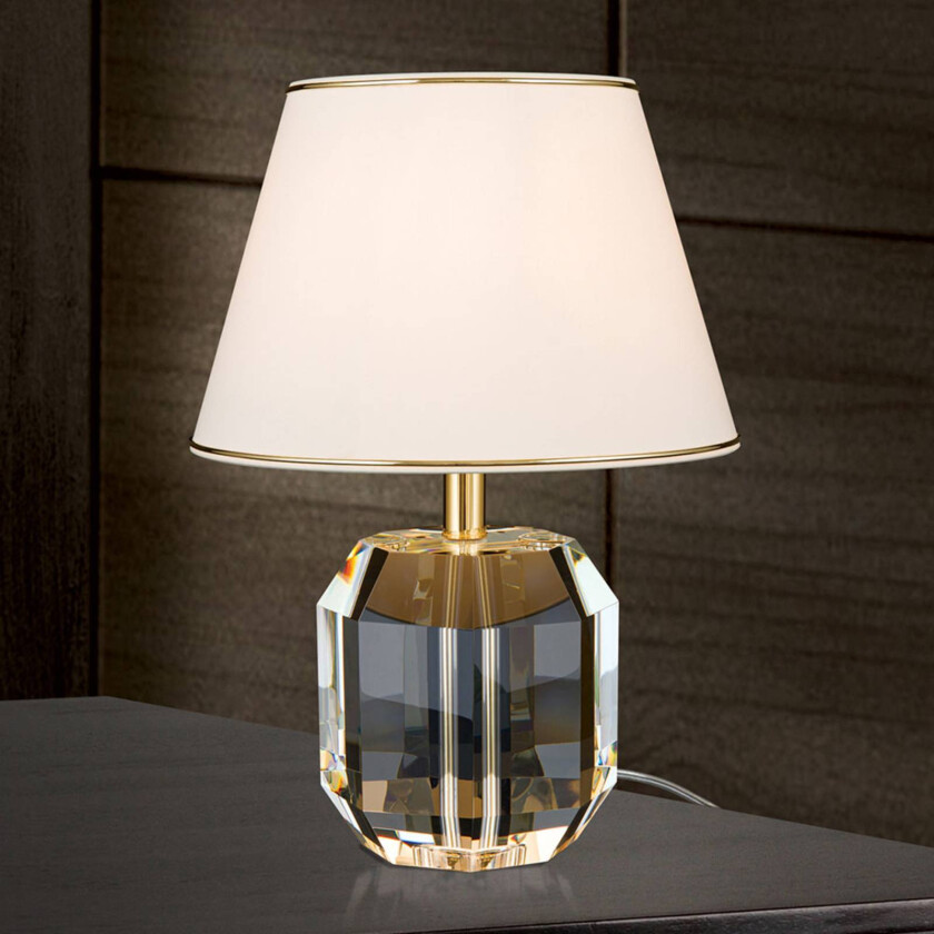 Alexis bordlampe med krystall gull/krem