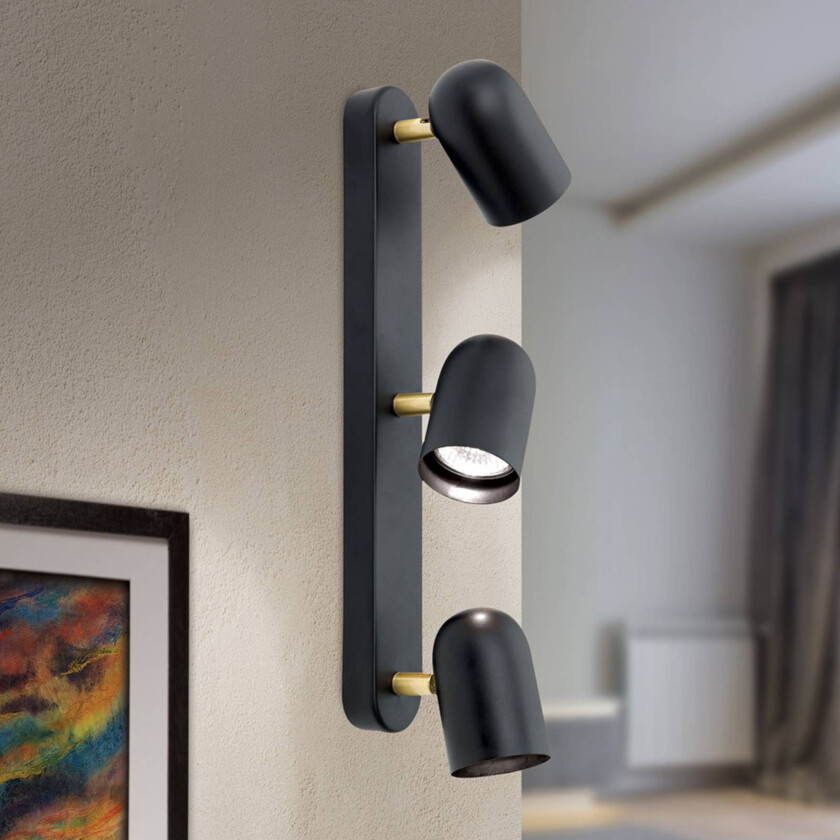 Vegglampe Bradley med 3 lyskilder, dreibar