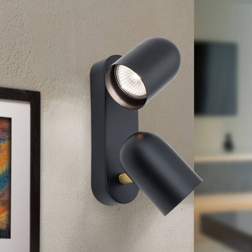 Vegglampe Bradley med to lyskilder, dreibar