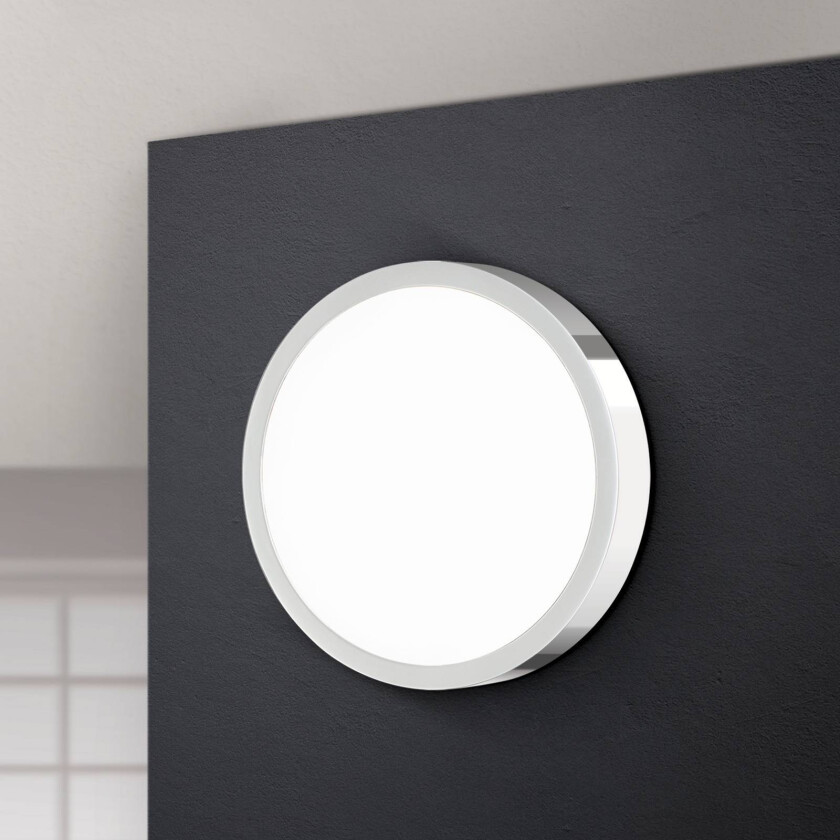 LED-taklampe Bully, krom, Ø 14 cm