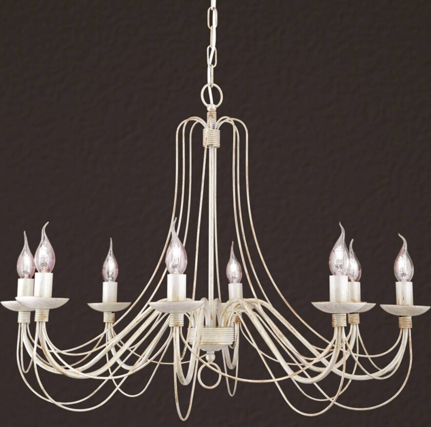 Med kjedeoppheng - lysekrone Antonina, 8 lys