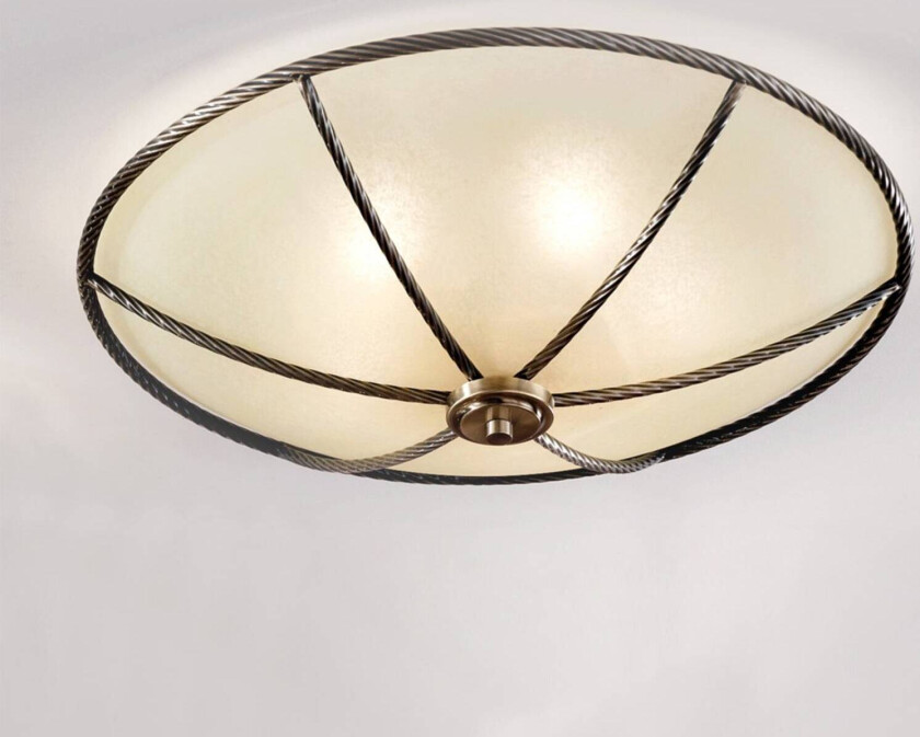 Kremfarget taklampe Galina, 56 cm