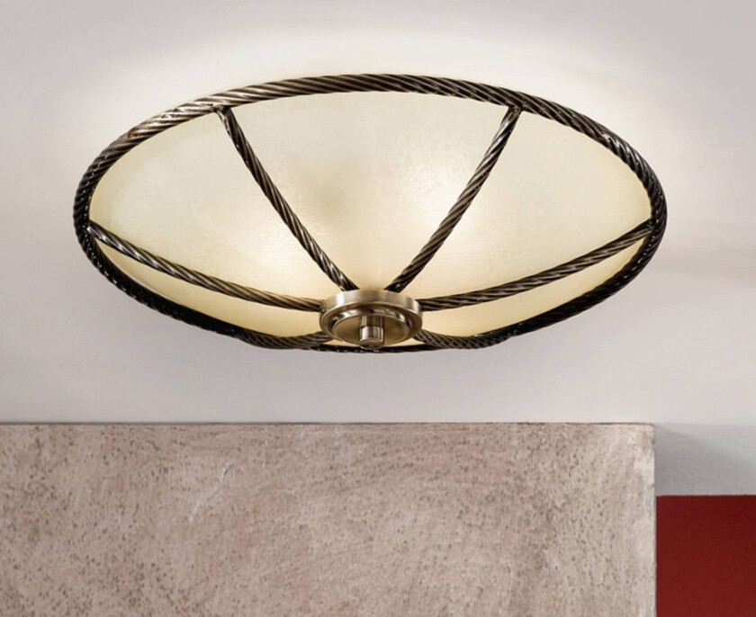 Kremfarget taklampe Galina, 42 cm