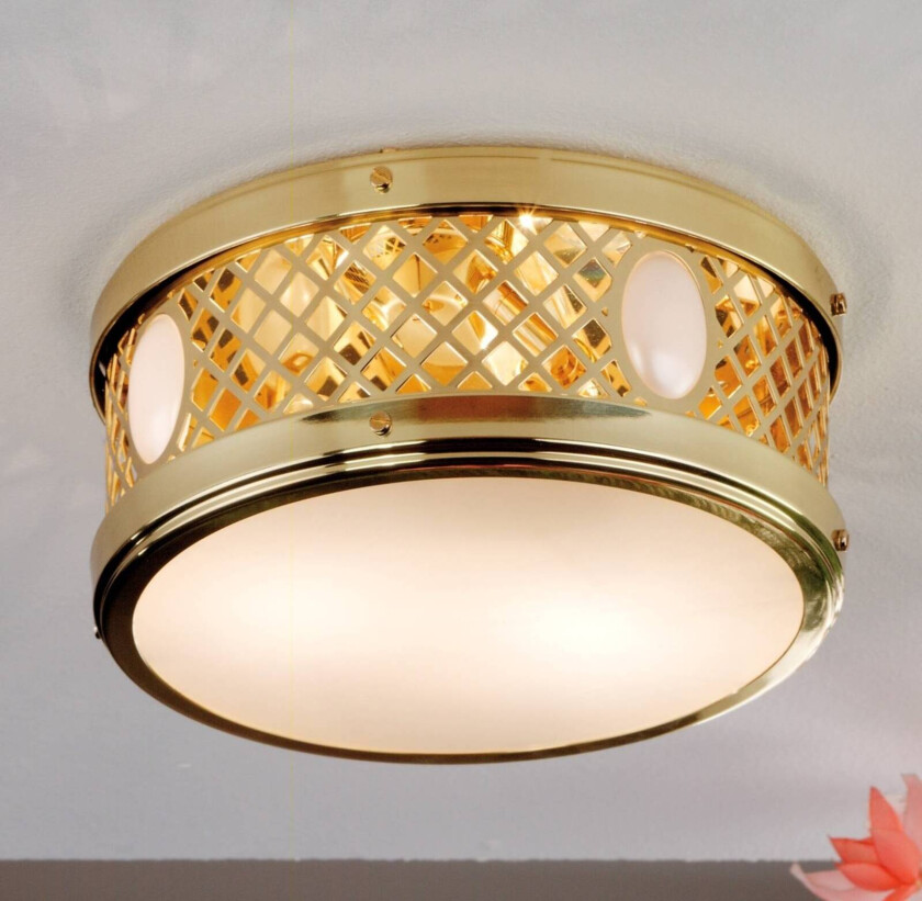 Rund ALT WIEN taklampe i polert messing