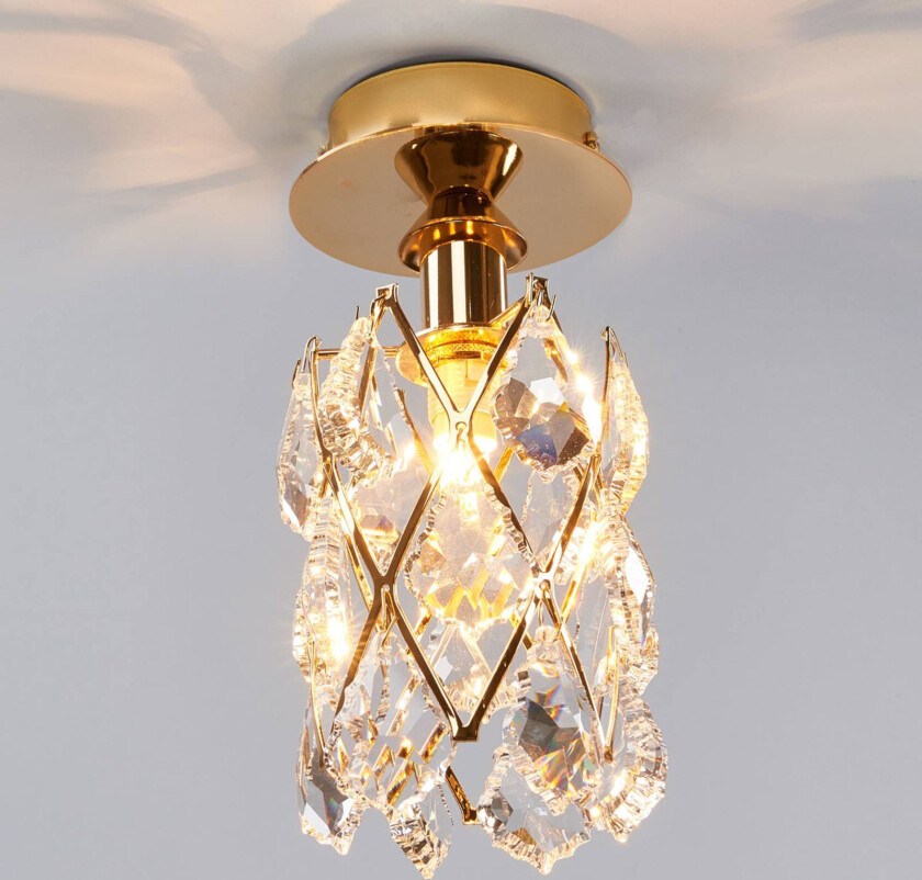 Forgylt CHARLENE krystalltaklampe