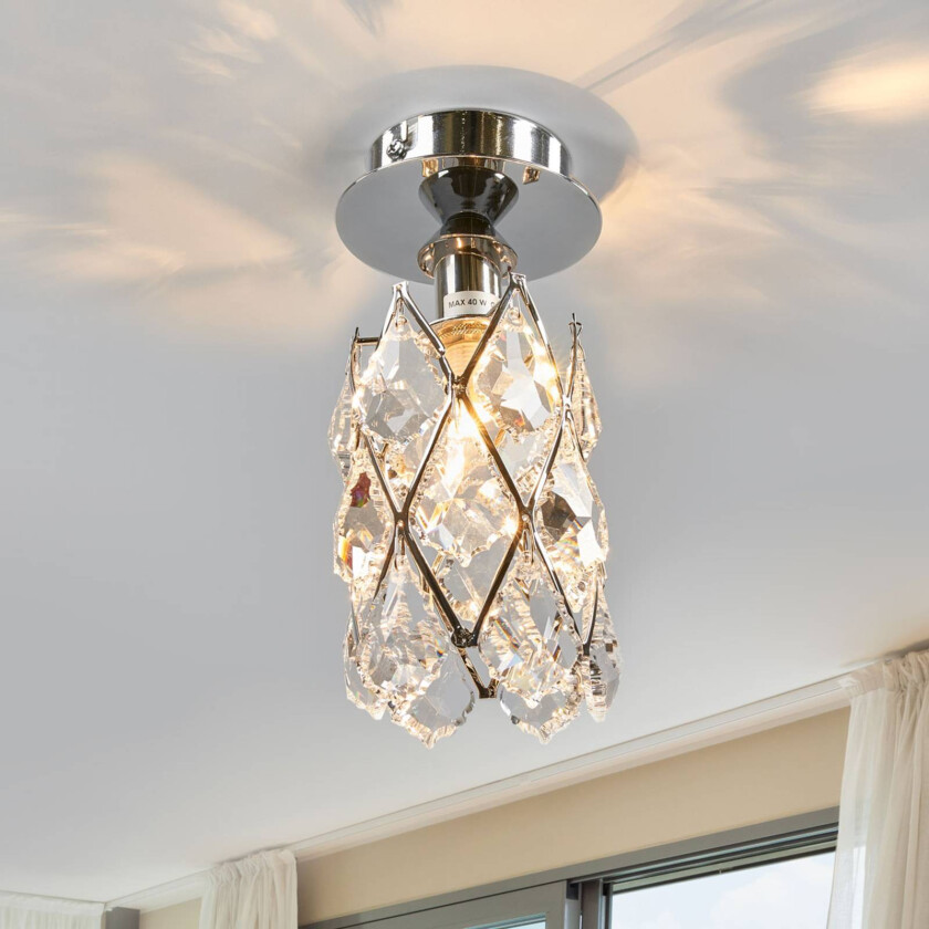 Smal CHARLENE taklampe i krom