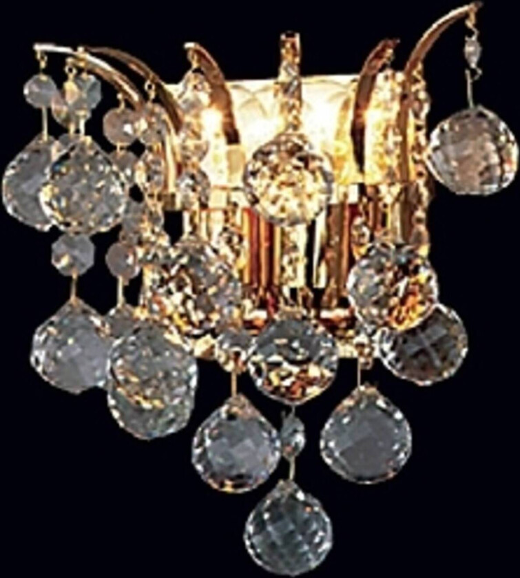 LENNARDA krystallvegglampe i gull