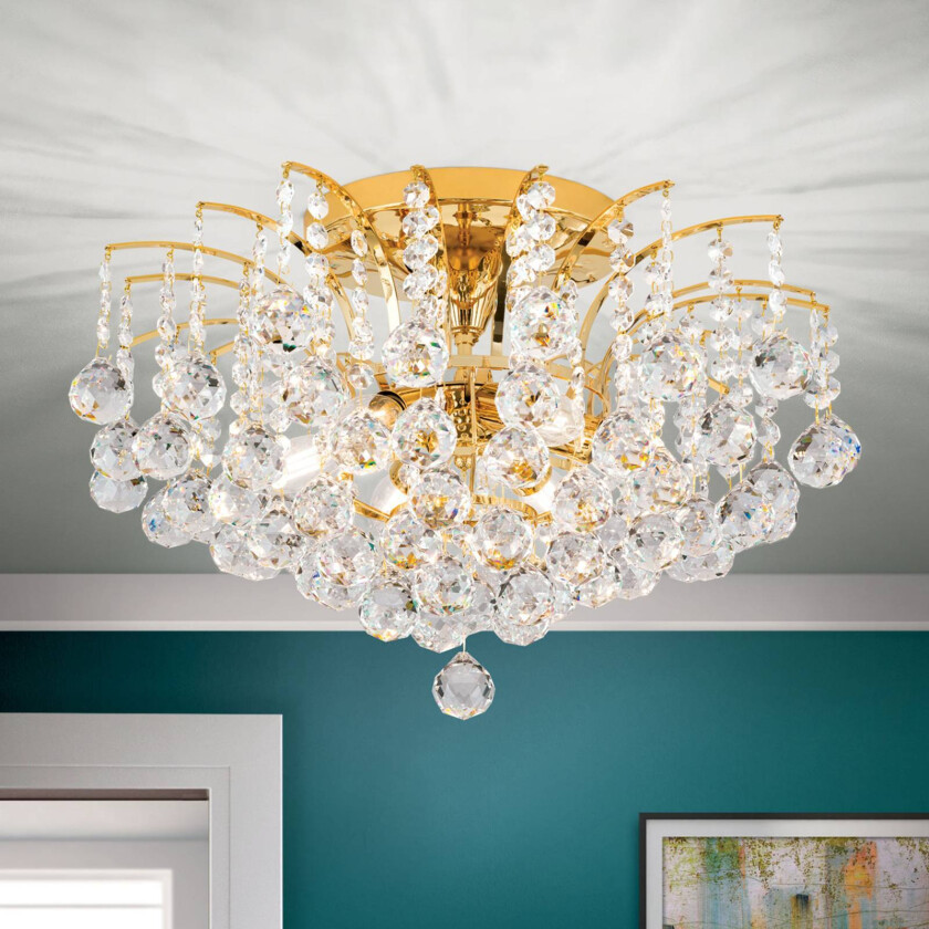 Forgylt LENNARDA taklampe med 24 karat gull