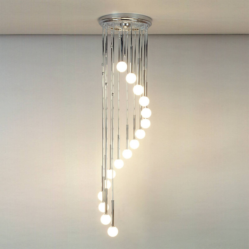 Forkrommet TALISA pendellampe med opalglass