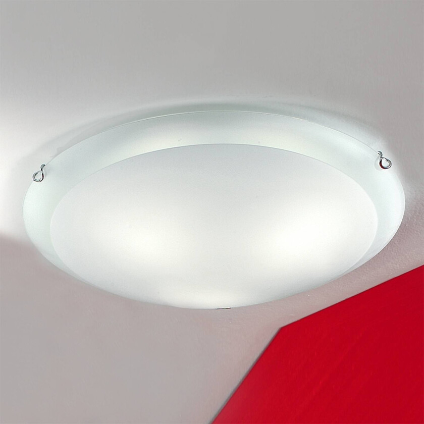 Taklampe Agada, opalt glass, krom, 50 cm