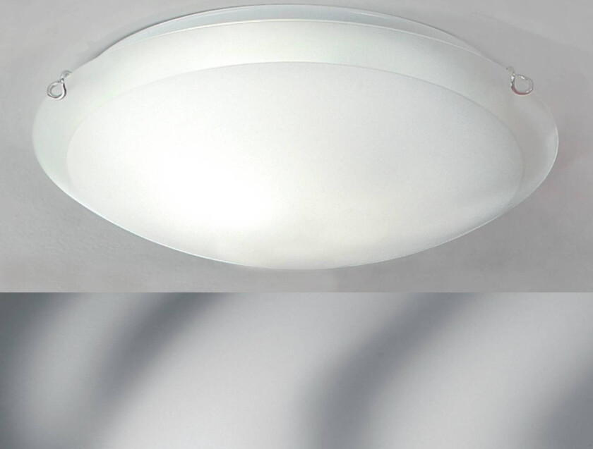 Agada taklampe, opalt glass, krom, 40 cm