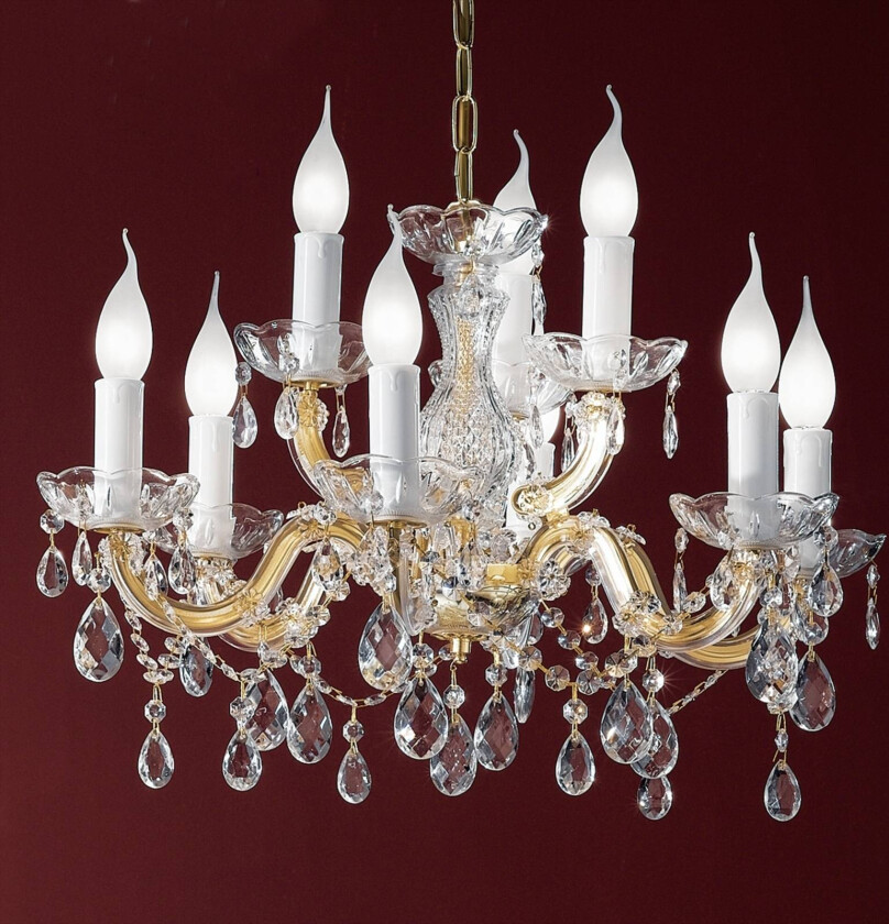 Dolores lysekrone med forheng, 9-lyskilder