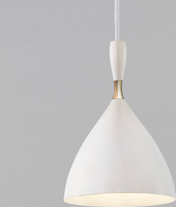 Hvit pendellampe Dokka i retrostil i stål