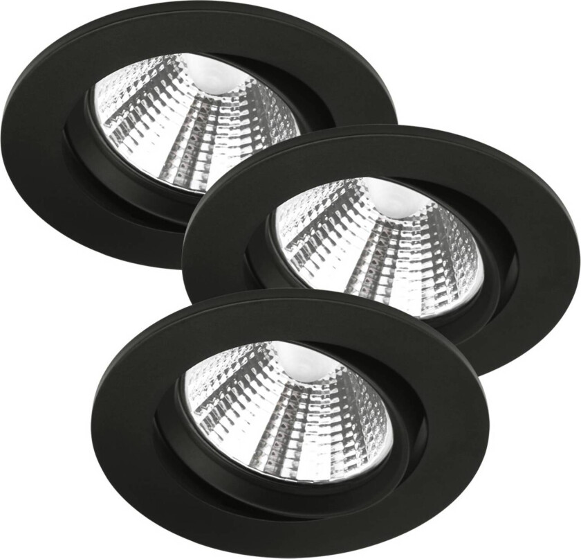 Innbygget takspot LED Freemont 2 700 K 3er, svart
