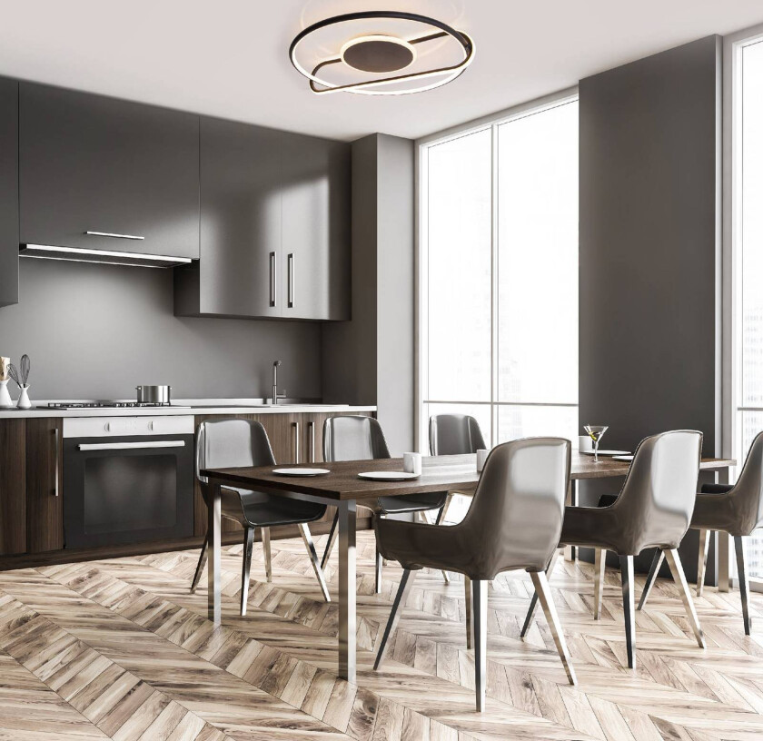 LED-taklampe Brendan, Ø 54 cm svart