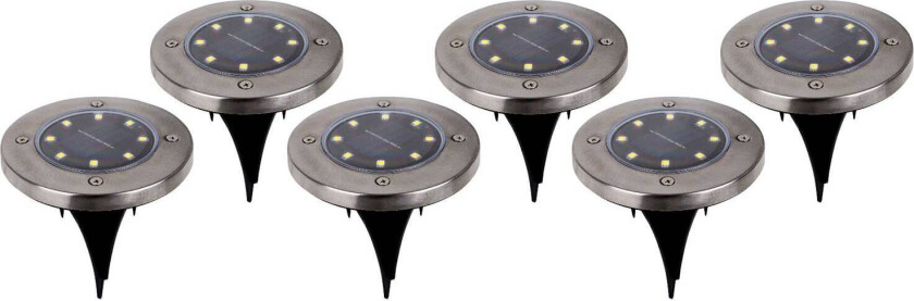 LED-deko-solcelle-gulvlampe med jordspyd Kian 6er