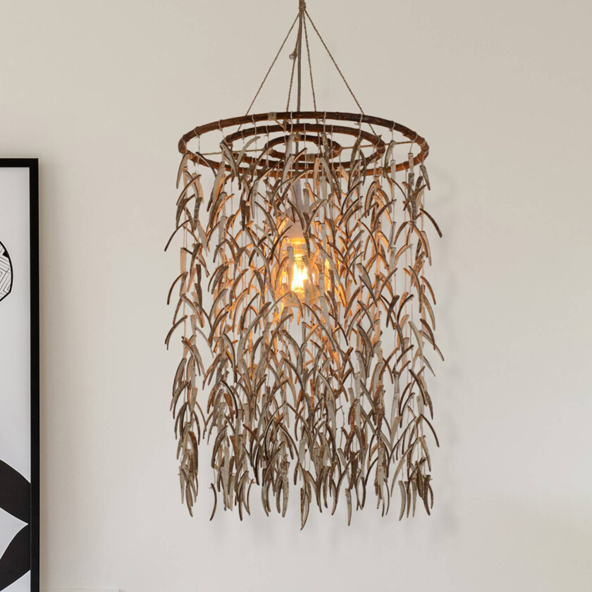 Kokos pendellampe av ekte kokosnøtt, 55 cm