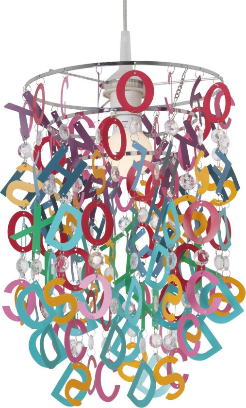 Letterly hengelampe med pendlende bokstaver