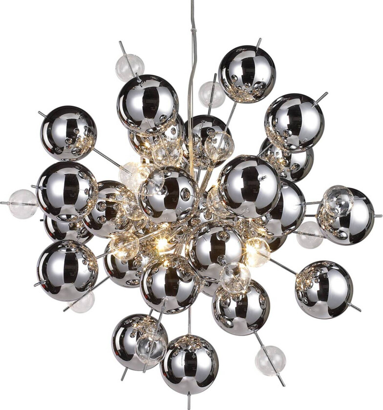 Pendellampe Wakusei i glass 65 cm krom