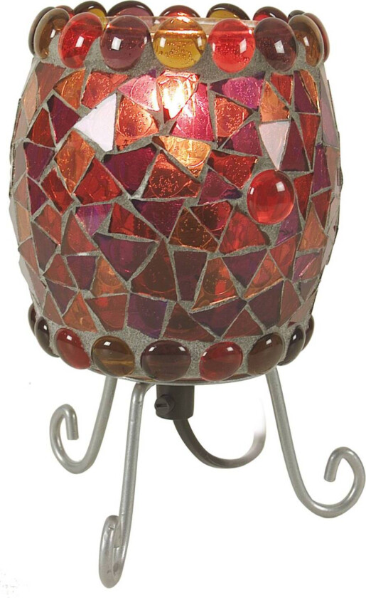Bordlampe Enya med glassmosaikk rød