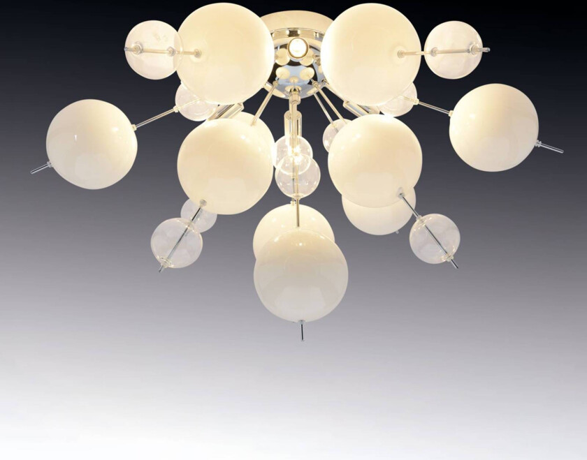 Taklampe Explosion i hvitt/krom