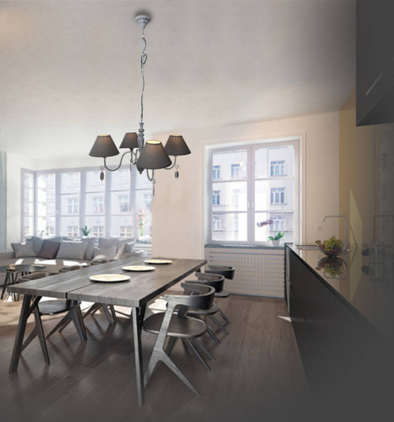 Grå antikk hengelampe Susana