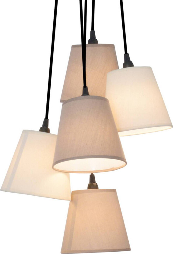 Twiddle - hengelampe i tekstil med fem skjermer