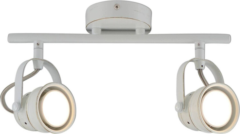 LED-takspott Tessa med to lys, hvit antikk