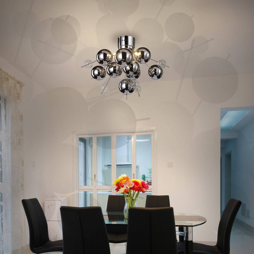 Futuristisk taklampe Wakusei, krom